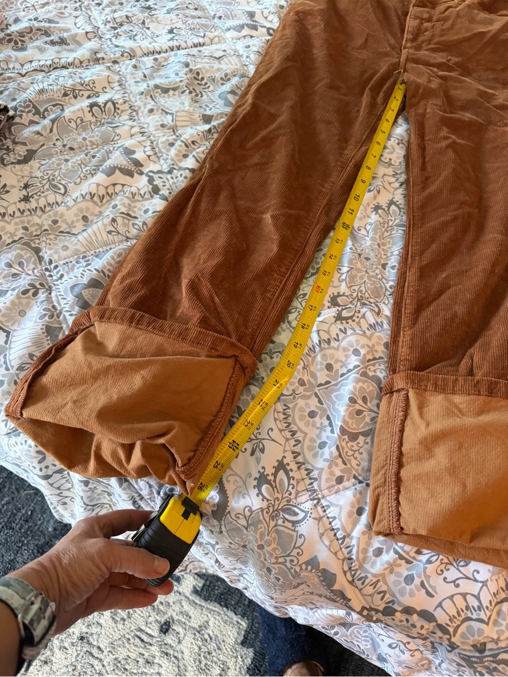 Pilcro Ribbed Corduroy Pants in Warm Brown - Picture 5 of 7